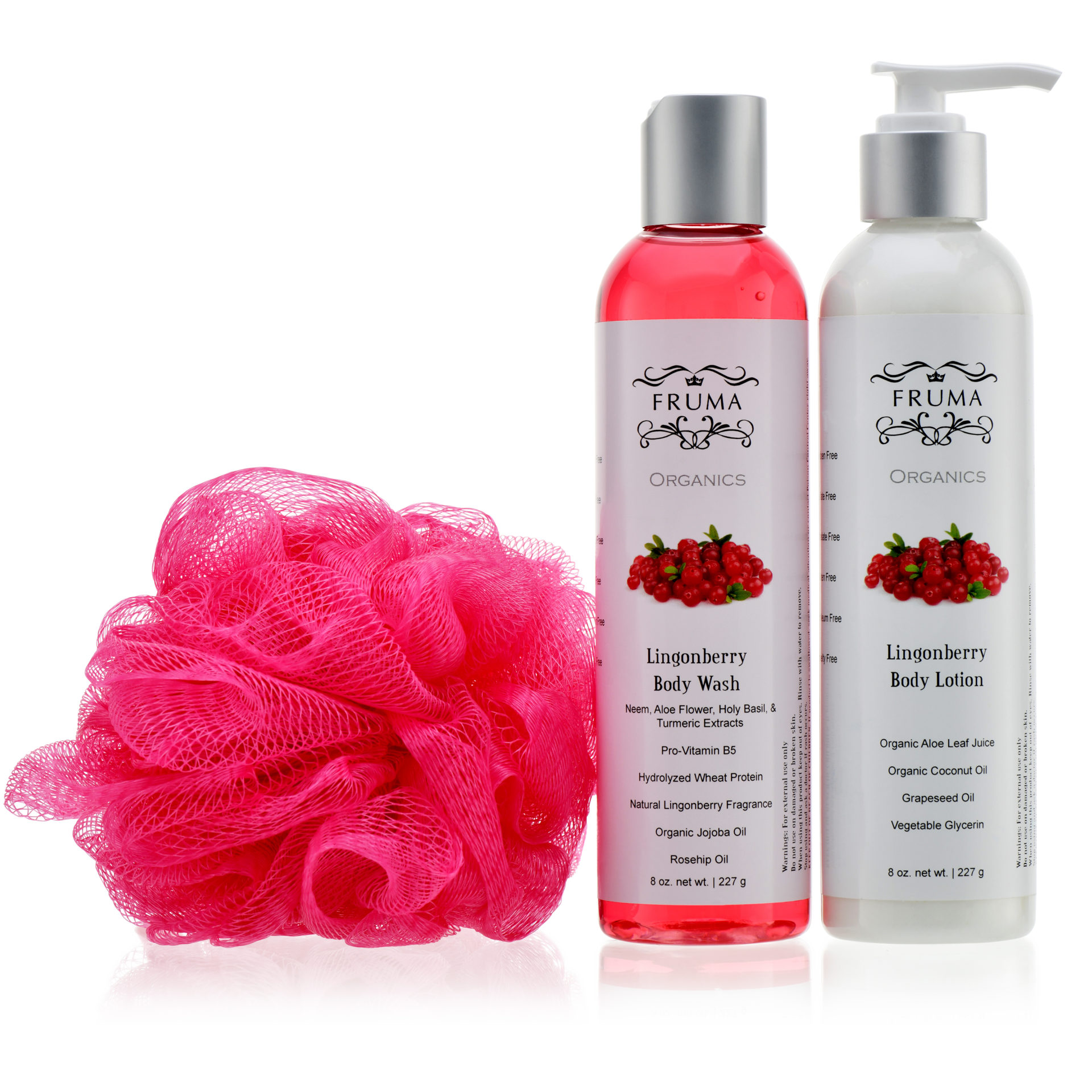 Lingonberry Body Wash & Body Lotion Set Fruma Organics